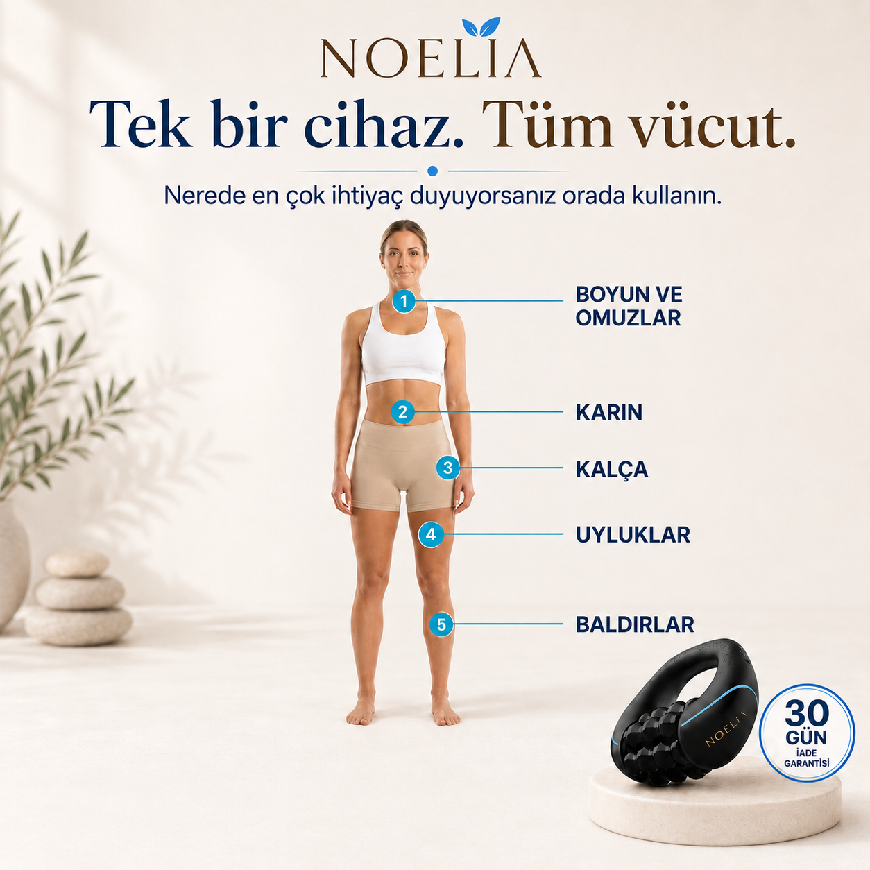 Noelia Selülit Masaj Aleti | Sıkılaştırıcı Vücut Şekillendirici Masaj Cihazı