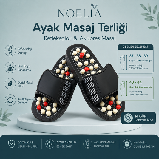 Noelia Ayak Masaj Terliği | Refleksoloji Akupres Basınç Noktalı Terlik