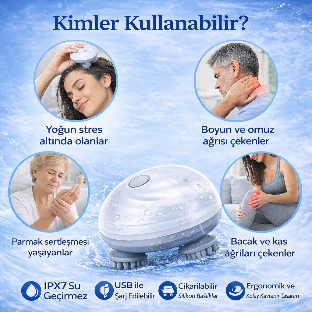 Saç • Baş • Yüz • Vücut Masaj Aleti