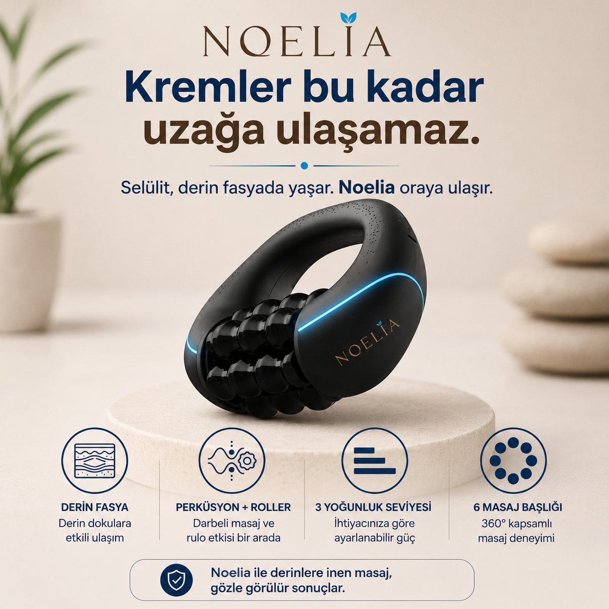 Noelia Selülit Masaj Aleti | Sıkılaştırıcı Vücut Şekillendirici Masaj Cihazı
