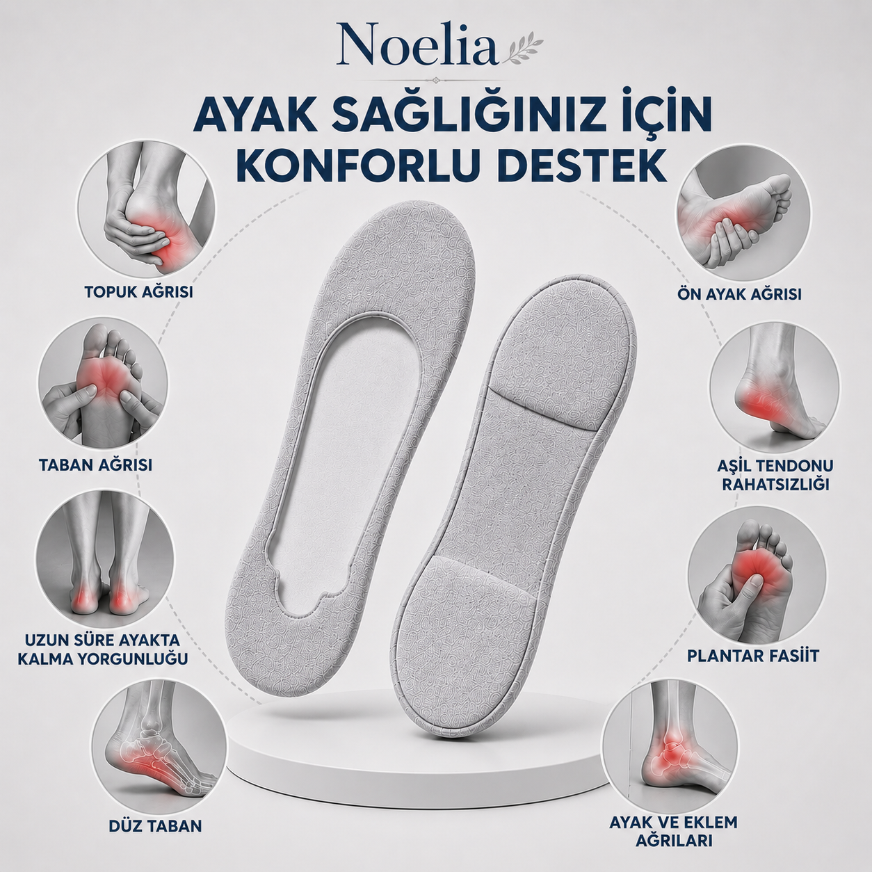 Noelia Gün Boyu Konfor Çorabı | Darbe Emici Yastıklamalı Babet Çorabı