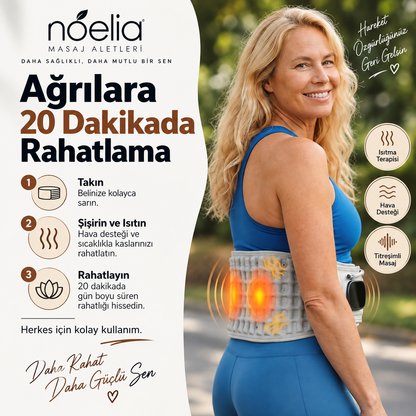 Noelia Rahatlatan Bel Masaj Aleti | Isıtmalı, Hava Destekli ve Titreşimli